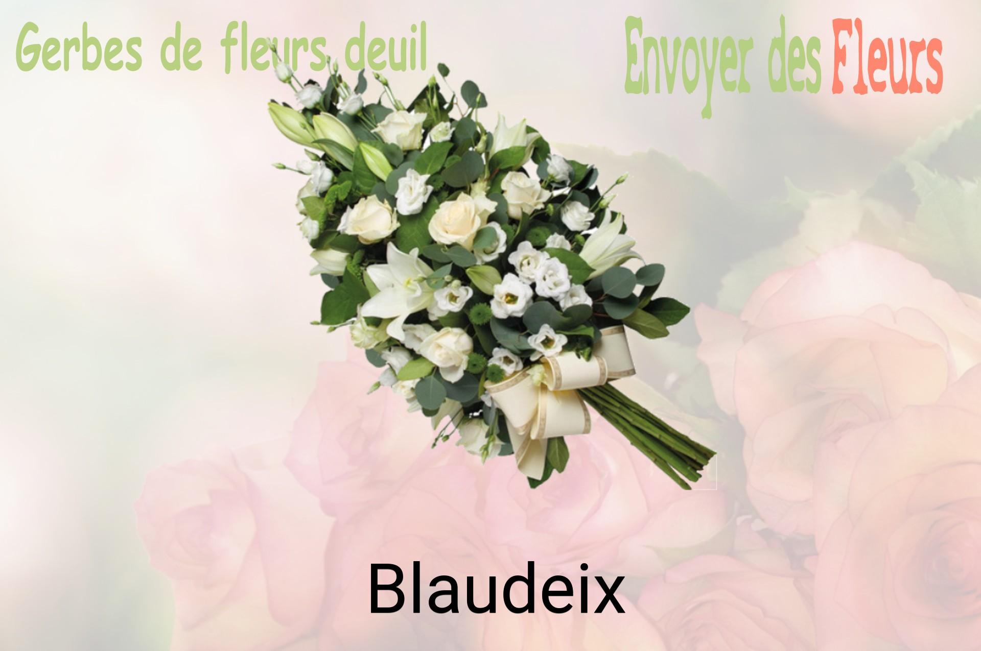 Gerbe de fleurs de deuil livrée à Blaudeix